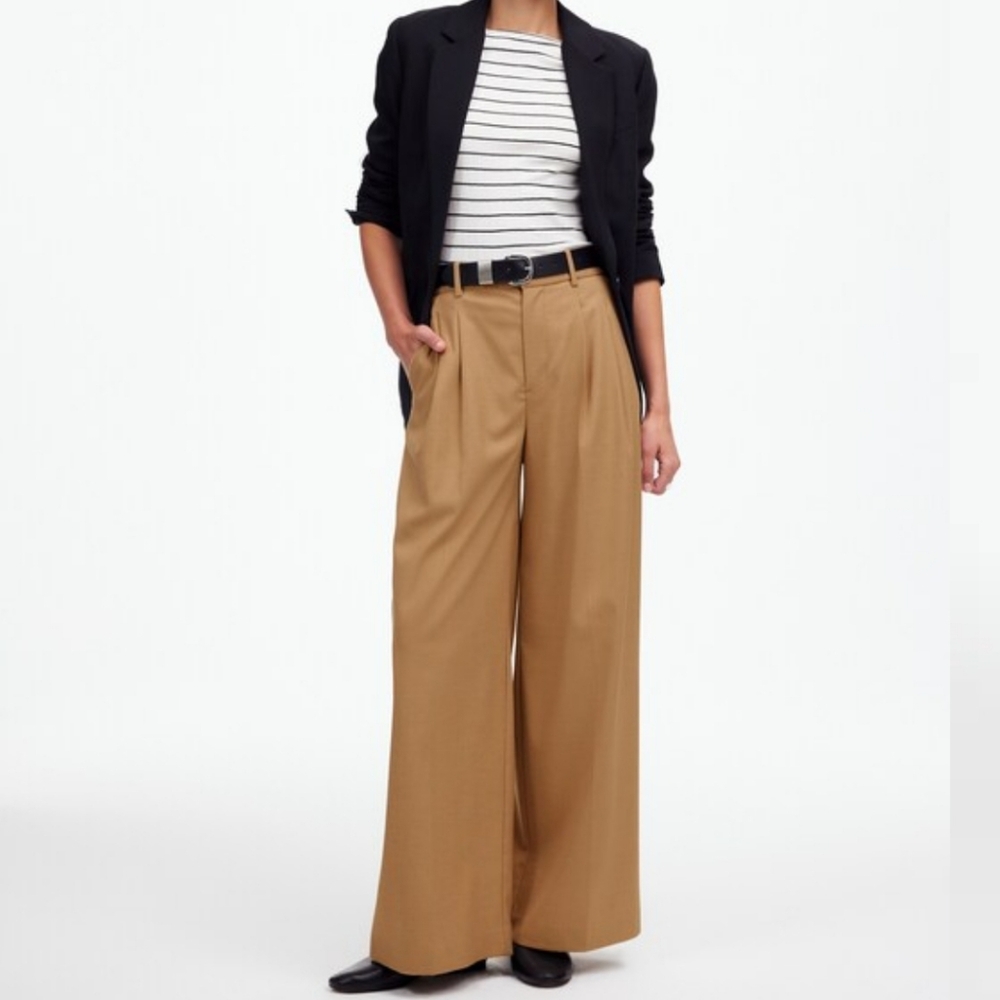 NWT The Harlow Superwide-Leg Trouser in Brushed Twill